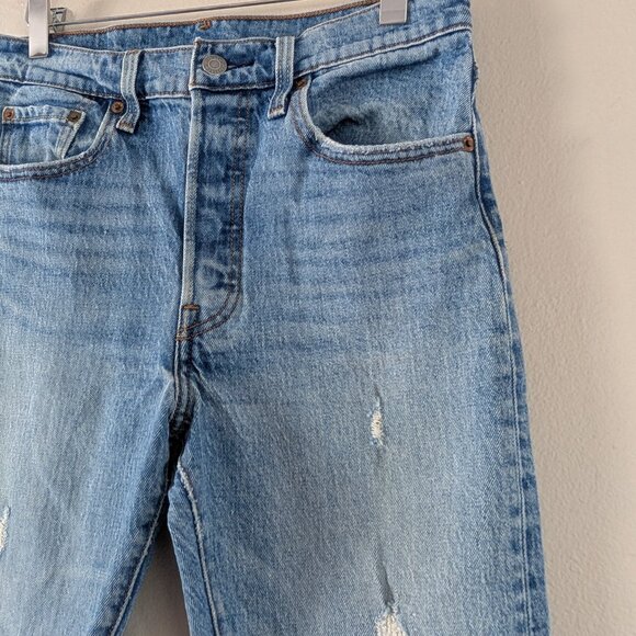 Levi's‎ 501 Women's Skinny Jeans Leave a Trace Light Wash W27 L28 Distressed - Picture 9 of 16
